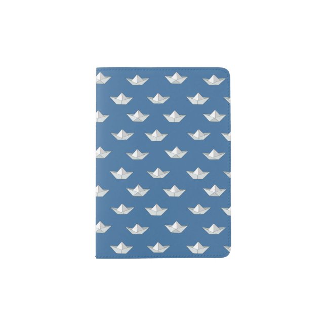 Origami Boats On The Water Pattern Passport Holder (Front)