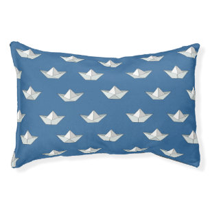 Origami Boats On The Water Pattern Pet Bed