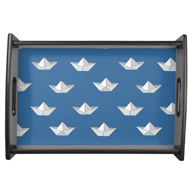 Origami Boats On The Water Pattern Serving Tray (Front)