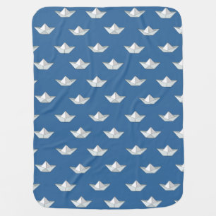Origami Boats On The Water Pattern Swaddle Blanket