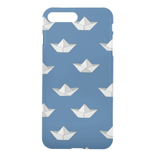 Origami Boats On The Water Pattern Uncommon iPhone Case (Back)