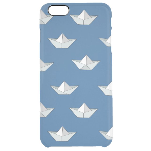 Origami Boats On The Water Pattern Uncommon iPhone Case (Back)