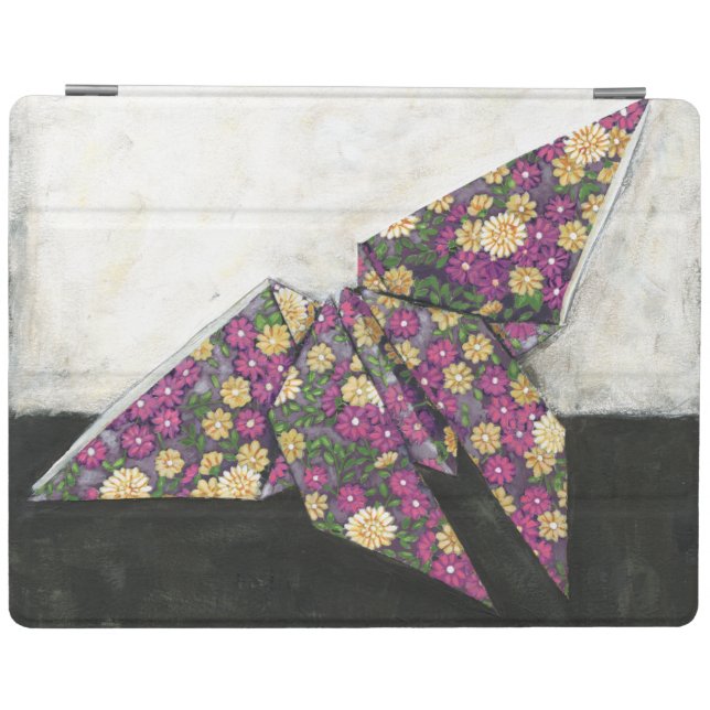 Origami Butterfly on Floral Paper iPad Smart Cover (Horizontal)