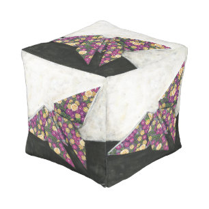 Origami Butterfly on Floral Paper Pouf