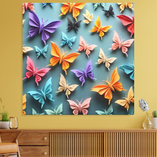 Origami Butterfly Pattern Canvas Print