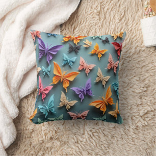 Origami Butterfly Pattern Throw Pillow