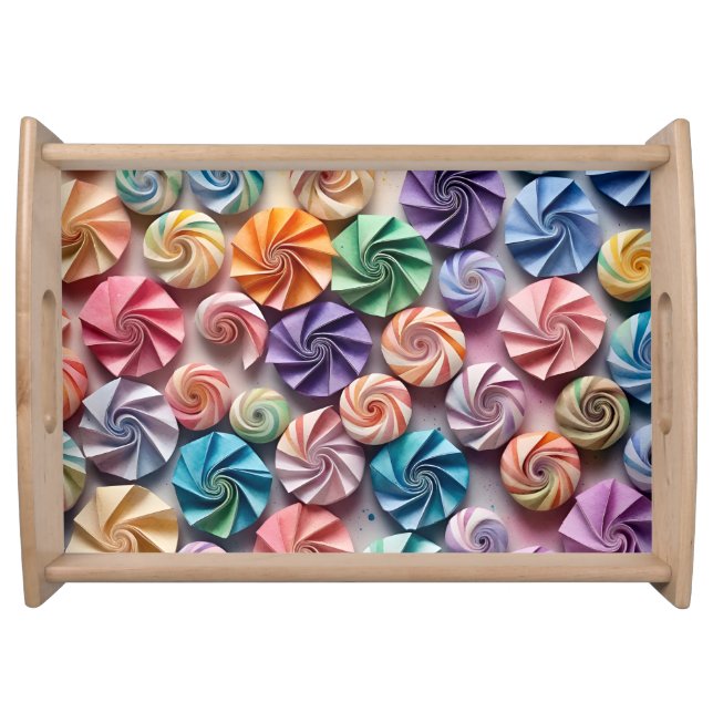 Origami Candies Pattern Serving Tray (Front)