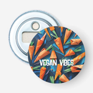 Origami Carrots Pattern - Vegan Vibes Bottle Opener
