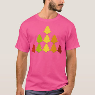 Origami Chain Christmas Trees T-Shirt