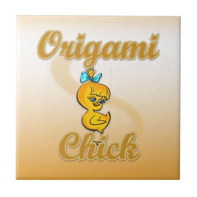 Origami Chick Ceramic Tile (Front)