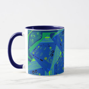 Origami Chintz (L) Blue Green  Mug