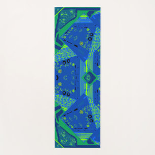 Origami Chintz (L) Blue Green  Yoga Mat