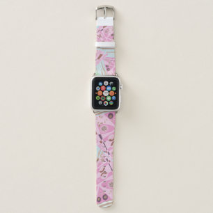 Origami Chintz (L) Dusty Pink Blue Brown White Apple Watch Band
