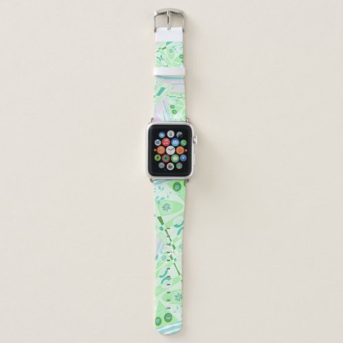 Origami Chintz L Green Teal Pink Lilac           Apple Watch Band