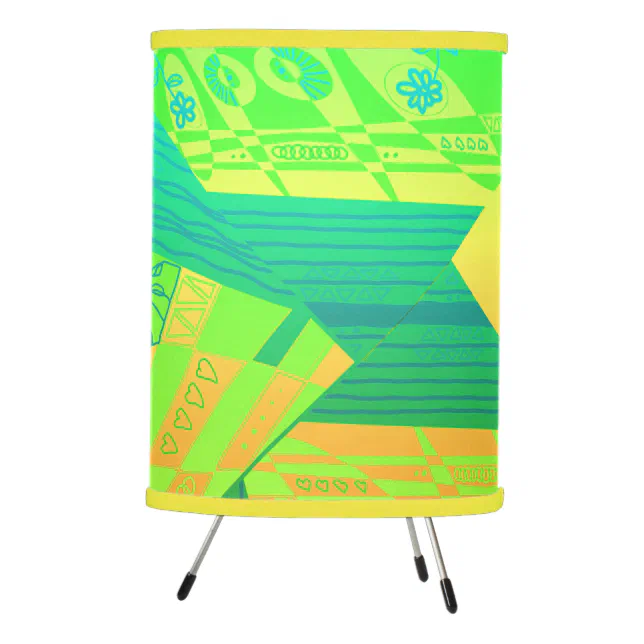 Origami Chintz (L) Orange Yellow Green Blue Grad Tripod Lamp Zazzle