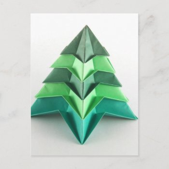 Origami Christmas Tree Holiday Postcard by The_Everything_Store at Zazzle