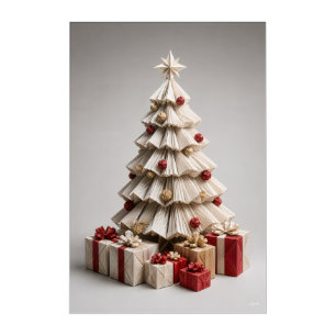 Origami Christmas Tree with Gifts Acrylic Print