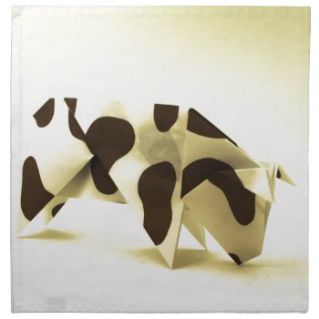 Origami Cow Cloth Napkin by escapefromreality at Zazzle