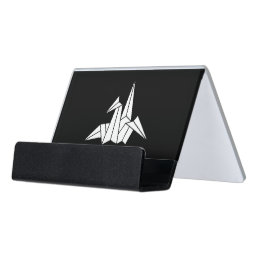 Origami crane desk business card holder