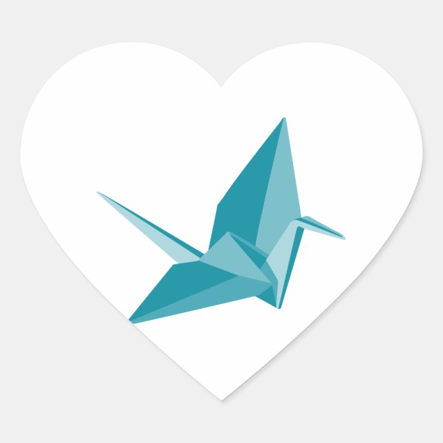 Origami Crane Heart Sticker (Front)