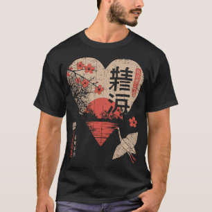 Origami Crane Love Japanese Red Sun Romance Art T-Shirt