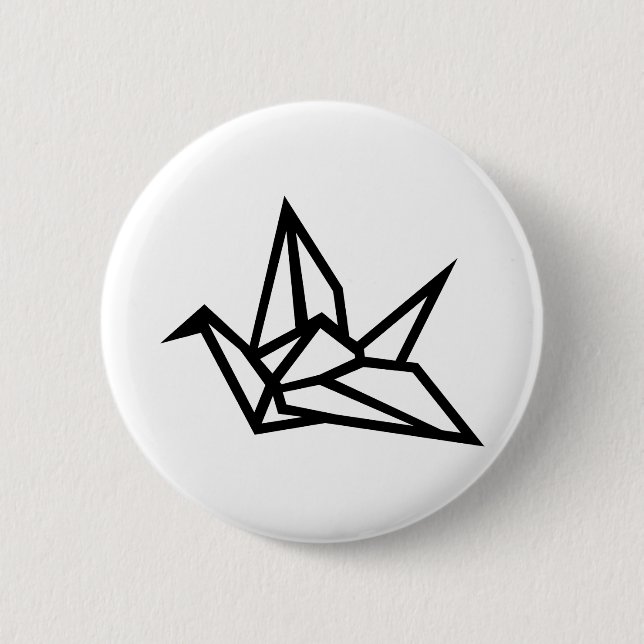 Origami crane pinback button (Front)
