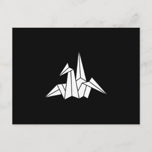 Origami crane postcard