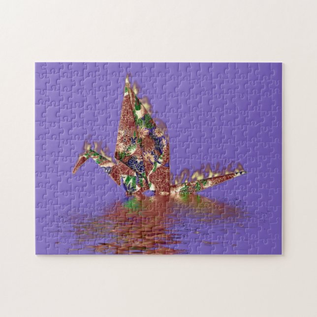 Origami Crane Postcard Jigsaw Puzzle (Horizontal)
