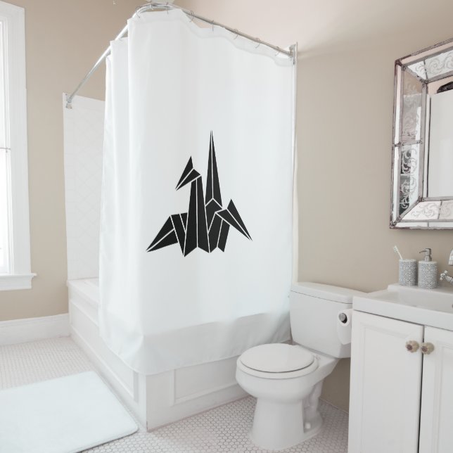 Origami crane shower curtain (In Situ)