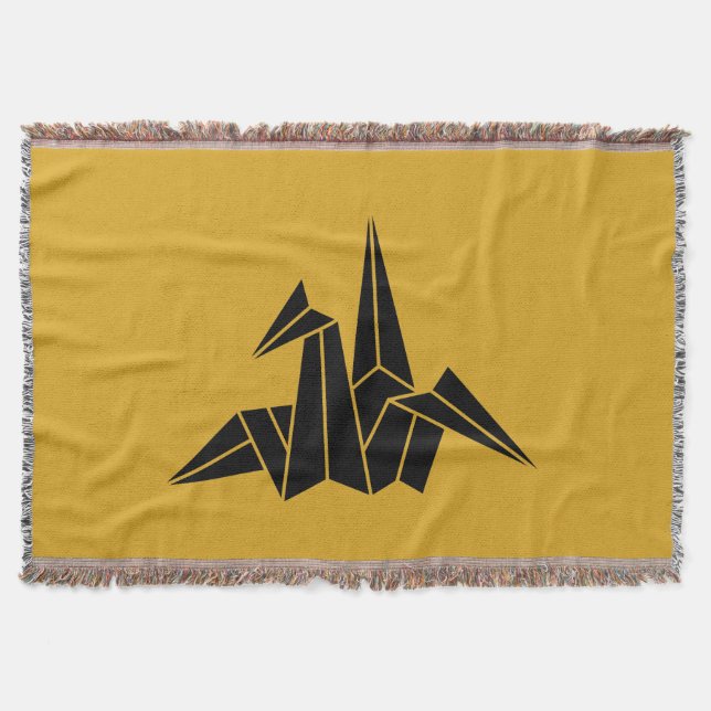 Origami crane throw blanket (Front)