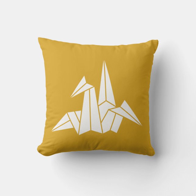 Origami crane throw pillow (Front)