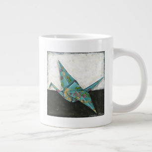 Origami Crane with Floral Designs Giant Coffee Mug