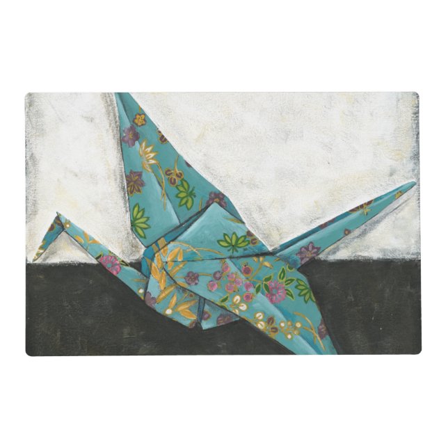 Origami Crane with Floral Designs Placemat (Front)