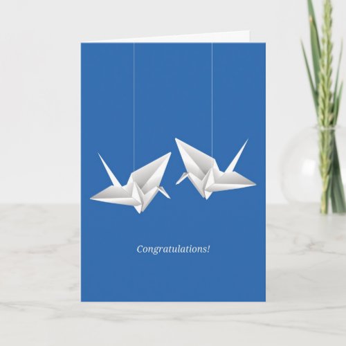 Origami Cranes Wedding Congratulations Card