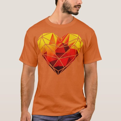 Origami Diamond Heart  T_Shirt