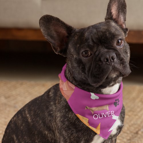 Origami Dogs Paw Prints  Bones Bandana