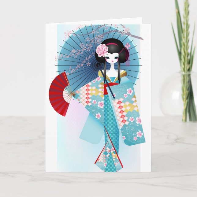 Origami Doll Greeting Card (Front)