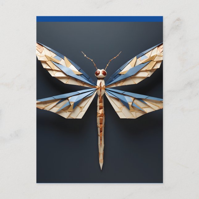 origami dragonfly postcard (Front)