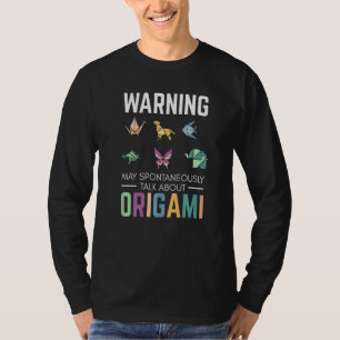 Origami figures saying crane for paper folding ori T-Shirt