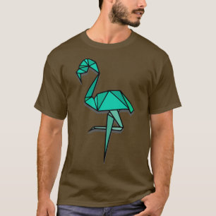 Origami Flamingo Aqua Green T-Shirt