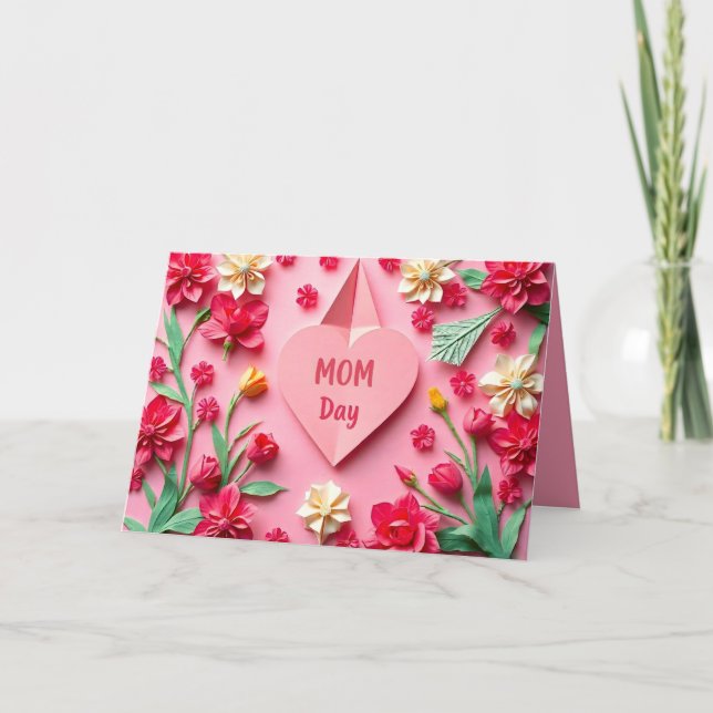 Origami Flowers Mother's Day Card (2) (Front)