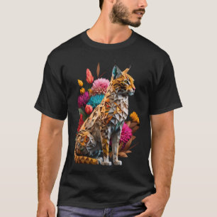 Origami Flowers Wildlife Bobcat Orange Bobcat T-Shirt