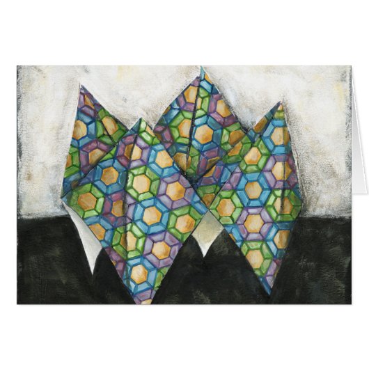 Origami Fortune Teller on Geometric Paper Cards (Front Horizontal)