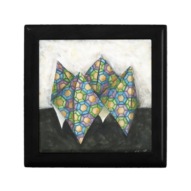 Origami Fortune Teller on Geometric Paper Gift Box (Front)