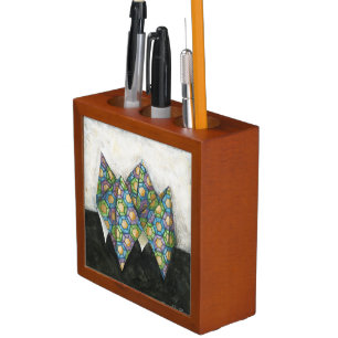 Origami Fortune Teller on Geometric Paper Pencil/Pen Holder