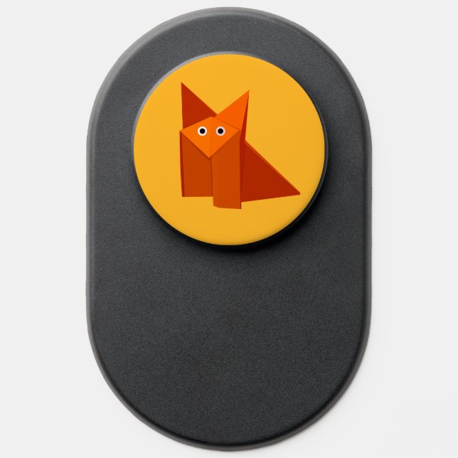 Origami Fox Kawaii Cute Orange Yellow PopSocket (Popsocket)