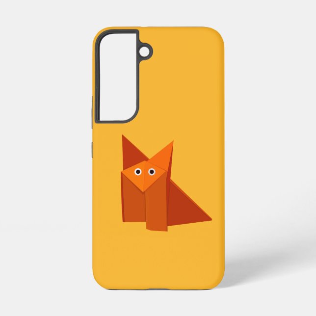 Origami Fox Kawaii Cute Orange Yellow Samsung Galaxy Case (Back)