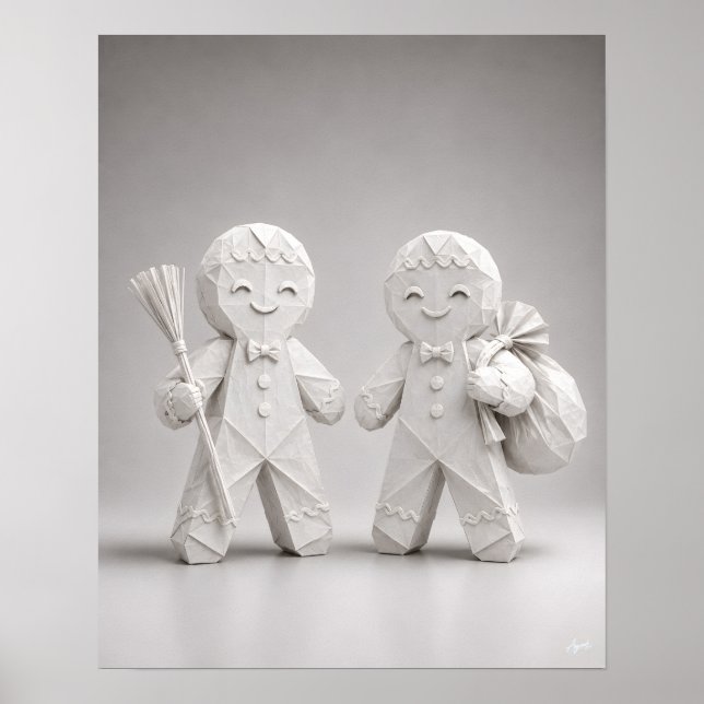 Origami Gingerbread Duo Poster (Front)