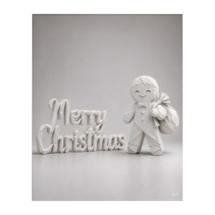 Origami Gingerbread Merry Christmas Sign Acrylic Print