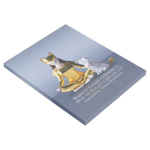 Origami Gold Foil Yoga Meditating Catwoman and Cat Gallery Wrap